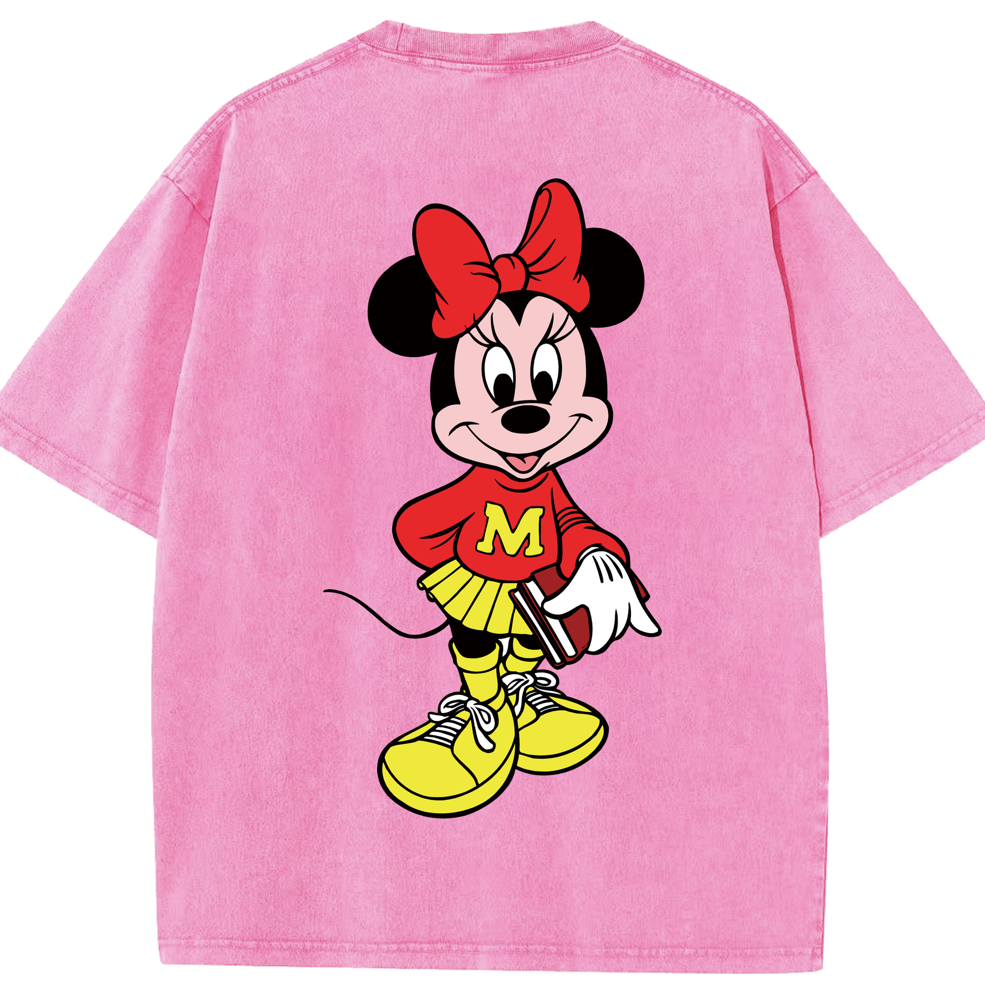 （画像用） ミッキーマウス Mickey Mouse 綿100% ヴィンテージ風 半袖Tシャツ（背面プリント）
